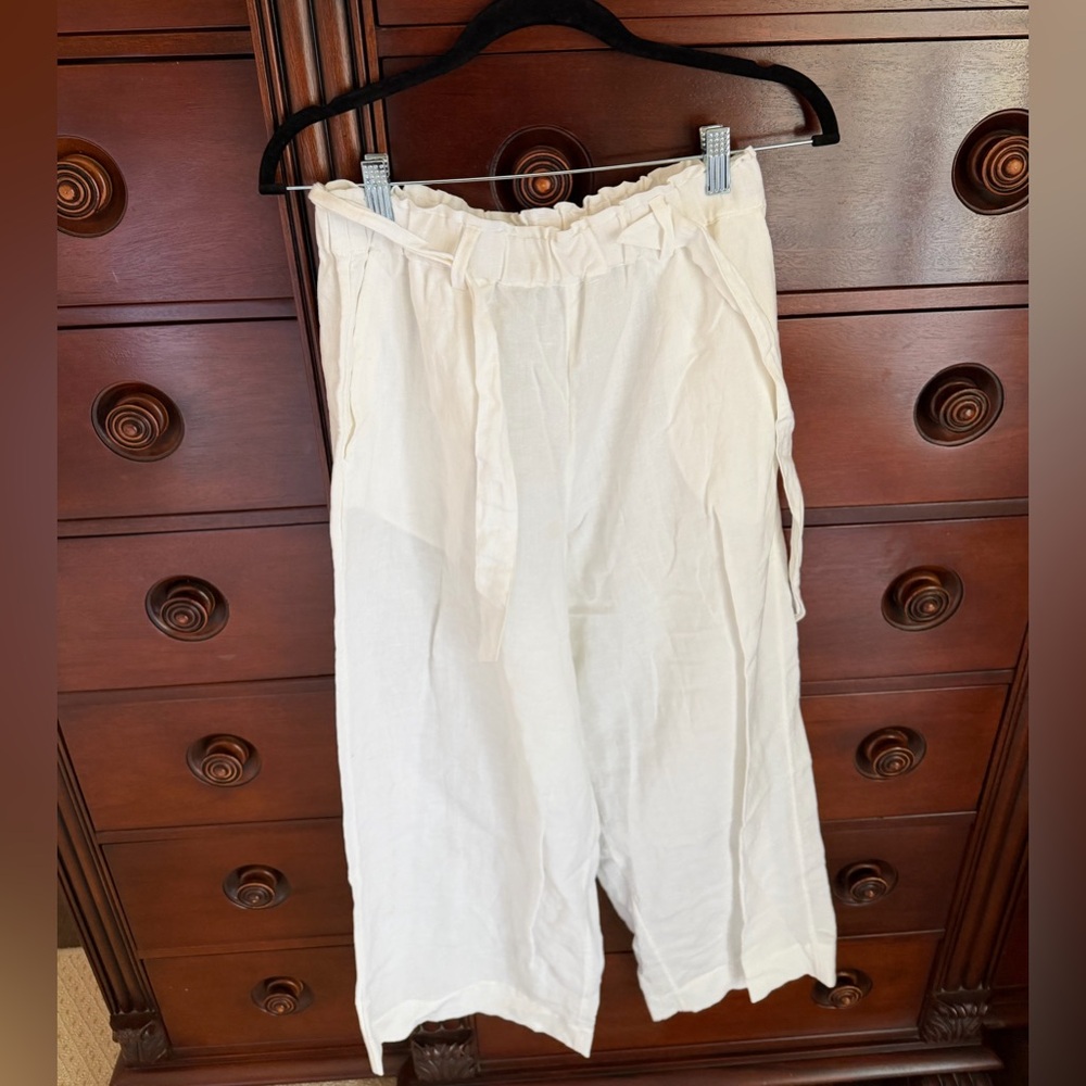 Unsubscribed White Linen Pants